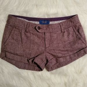 American Eagle Burgundy Sparkle Shorts Size 12